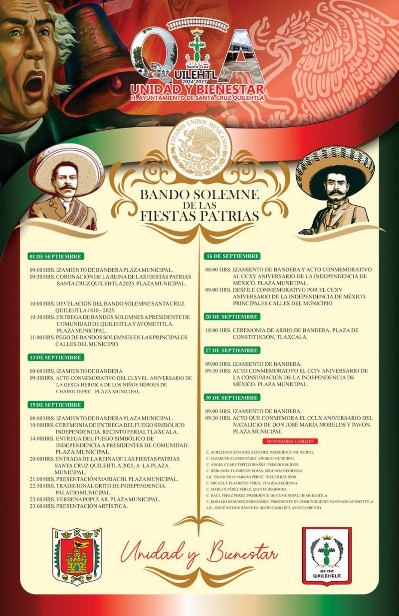 Bando Solemne de las Fiestas Patrias 2025